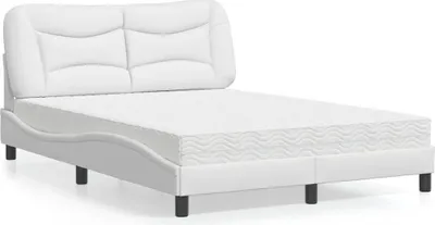 Obrázek produktu pro vidaXL Postel s matrací "Hvar" bílá 120x200 cm Imitace kůže