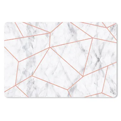 Produktbild von MuchoWow® Schreibtischunterlage Marmor - Roségold - Weiß 60x40 cm - XXL Mauspad - Großes Mauspad