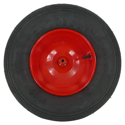 Productafbeelding van Fort Fort kruiwagenwiel staal rood 2PLY met as 24 cm