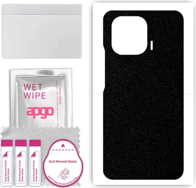 Produktbild von apgo Rückseite Schutzfolie, Skin, kompatibel mit Xiaomi Mi 11 Pro, Hinten Displayschutzfolie aus Vinylfolie, kratzfest, einfache Montage - Mattschwarz