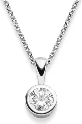 Produktbild von Damen Halskette aus Silber 925 mit Zirkonia-Stein Anhänger Silberkette