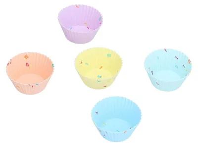 Productafbeelding van Mini muffinbakvorm van siliconen, 20 stuks, herbruikbaar, voor cupcakes en gebak, rond, in verschillende kleuren