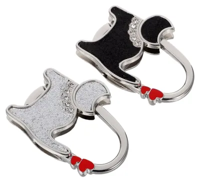 Produktbild von Metall Taschenhalter 2 Stück Katzenform Faltbar für Tisch
