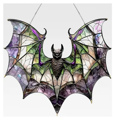 Produktbild von Gothic Deko, Fledermaus Deko für Halloween, 20 cm breite Acryl Dekoration für Innen- und Außenbereich