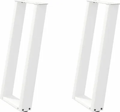 Immagine prodotto di vidaXL Tavolo consolle gambe a U 2 pz. Bianco 28x(72-73) cm Acciaio