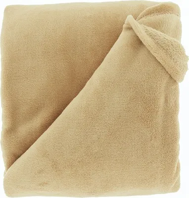 Produktbild von Unyqoos® Justin Fleece-Wohndecke – weiche Wohndecke aus 100% Polyester-Fleece, Latte, 150 x 200 cm, maschinenwaschbar