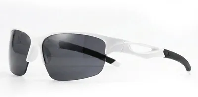 Zdjęcie produktu dla VeyRey Sportowe okulary przeciwsłoneczne Blixe biała oprawka czarne szkła Uniwersalne