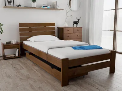 Produktbild von Hochbett Paris 90 x 200 cm, Eiche Matratze: Ohne Matratze, Lattenrost: Mit Lamellenrost