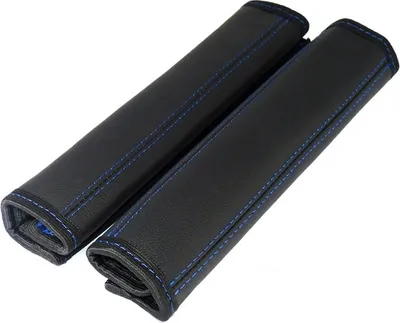 Produktbild von 2 Stück Gurtschoner Naht blau 100% Echtleder schwarz