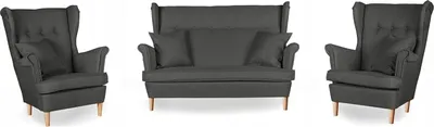 Produktbild von Family Meble Set aus Sofa + 2 Sessel Ari 2-Sitzer Sofa Couch Zierpolsterung Freistehendes Lounge Sofa Bequem zum Entspannen Wohnzimmer Büro (TWI 1067)