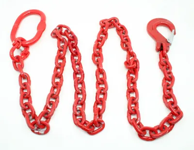 Produktbild von Forstkette vierkant 8 mm | 2,5 m mit Aufhängeglied und Schlupfhaken mit Falle