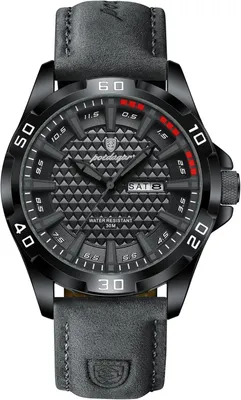 Produktbild von Herren Business Quarzuhr mit Lederarmband, Datums- und Wochentagsanzeige, Leuchtzeiger, 30M Wasserdicht, Elegante Armbanduhr