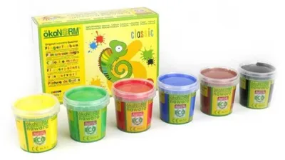 Produktbild von ökoNorm Fingerfarben nawaro, 6er Set "classic"- rot, gelb, grün, blau, braun, schwarz