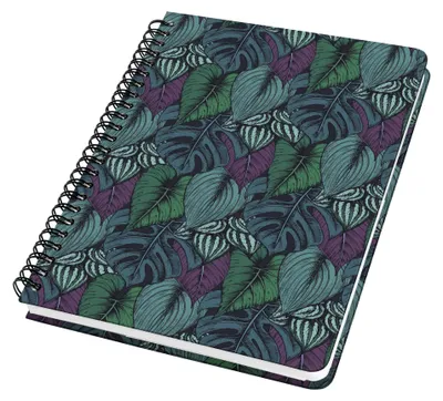Produktbild von SIGEL JN612 Spiral-Notizbuch Jolie - Jungle Dreams - punktkariert (Dot-Lineatur) - 100 g/m² - ca. A5 - lila, türkis, grün - Hardcover - 120 S. -