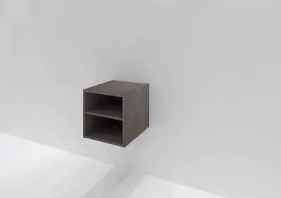 Obrázek produktu pro Nástěnný regál do koupelny Sanox Frozen beton antracit 40 x 40 x 45 cm