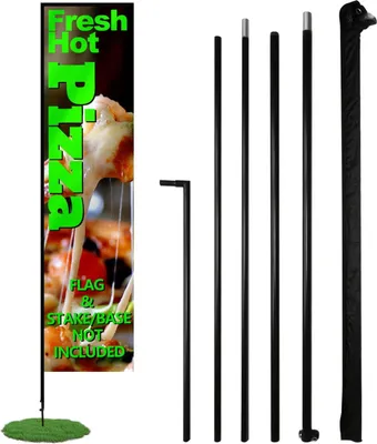 Obrázek produktu pro Obdélníkový stožár s rukojetí Stabilní pro vlajky 440x90 cm Černý