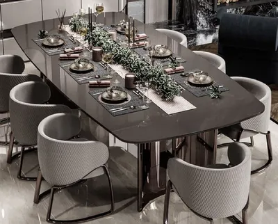 Produktbild von Casa Padrino Luxus Esstisch Grau / Bronze 240,5 x 112 x H. 76 cm - Rechteckiger Luxus Küchentisch - Esszimmer Möbel - Luxus Möbel