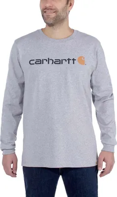 Produktbild von Carhartt Core Logo Langarmshirt, Grau meliert, Größe XXL