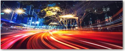 Produktbild von Tulup® Leinwandbild - 125x50 cm - Wandkunst - Drucke auf Leinwand - Leinwanddruck  - Sehenswürdigkeiten & Architektur - Rot - Stadt Lichter