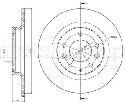Produktbild von 2x METELLI Bremsscheibe 23-0622C für MAZDA 6 Kombi (GH) 6 Station Wagon (GY)