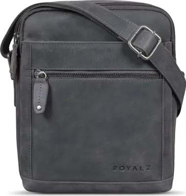 Produktbild von ROYALZ "Franklin" Smarte Echtleder Umhängetasche Herren klein - kompakte Männer Ledertasche viele Fächer - Mini Schultertasche aus Leder im modernen Vintage Look