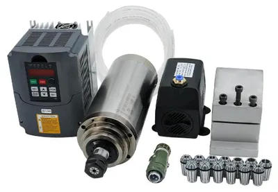 Produktbild von Spindelmotor, Hochgeschwindigkeit, Wassergekühlt, Aktualisiert, Komplettset, 220V
