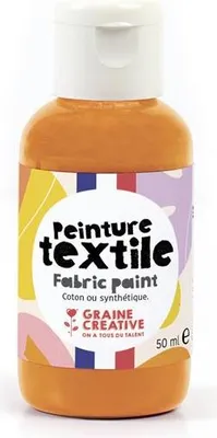 Image de Peinture Textile Orange 50ml - Graine Creative