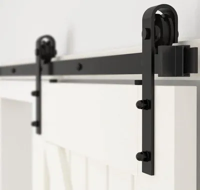 Produktbild von Famanu Schiebetürbeschlag Set 152,5 cm - Mattschwarz