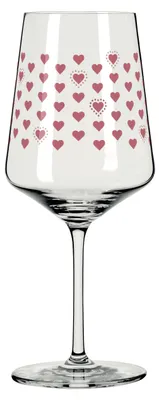 Produktbild von Ritzenhoff Liebe Cocktailglas Sprüche 544 ml Kristallglas Herzen rot