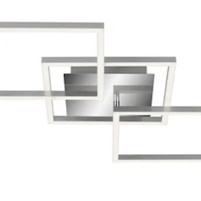 Productafbeelding van BRILONER LED-plafondlamp, in verschillende stappen dimbaar, kantelbaar, warmwit licht, geheugenfunctie, zilverkleurig, 76,3 x 36,8 x 7,3 cm