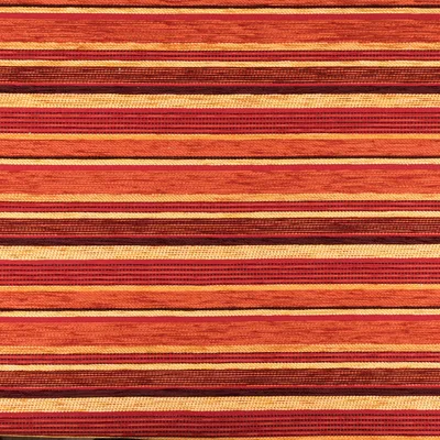 Produktbild von Möbelstoff Meterware Polsterstoff WALACHEI Streifen rot terrakotta 140cm orange