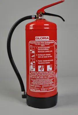 Produktbild von Gloria Dauerdruck-Feuerlöscher ABC-Pulver PD6GA mit Wandhalterung 34A 233B C MED-Zulassung für elektrische Anlagen bis 1000 Volt