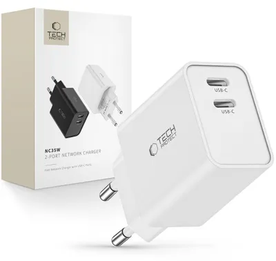 Obrázok produktu pre Tech-Protect C35W 2-Portová Sieťová Nabíjačka Pd35W Biela