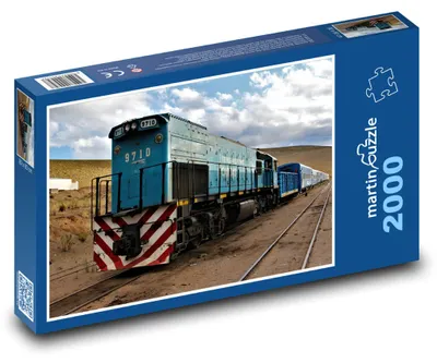 Obrázok produktu pre Puzzle 2000 Modrý vlak na železniciach - martinpuzzle