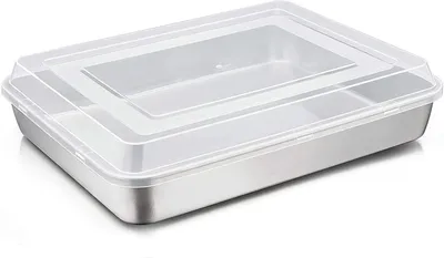 Immagine prodotto di Omgoods - Teglia in acciaio inossidabile con coperchio, ideale per torte e lasagne