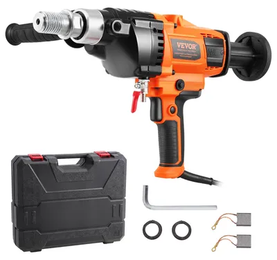 Obrázek produktu pro Vrtací stroj VEVOR, průměr otvoru 2–16 cm, výkon 2000 W, vhodný pro mokré i suché vrtání, pro vrtání do betonu a směsových materiálů