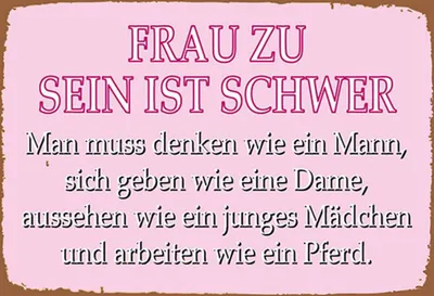 Produktbild von vianmo Holzschild 20x30 cm Frau zu sein ist schwer