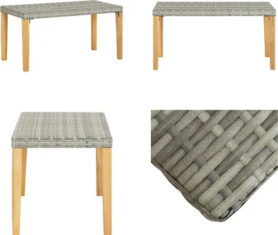Produktbild von vidaXL Gartenbank 120 cm Grau Poly Rattan und Massivholz Akazie - Gartenbank - Gartenbänke - Bank - Bänke