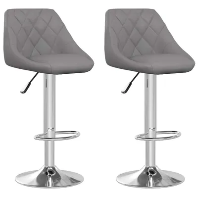 Produktbild von vidaXL Barhocker 2 Stk. Grau Kunstleder
