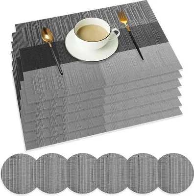 Produktbild von Hitzebeständige Placemats, PVC, grau, rutschfest, 45x30cm, für Küche