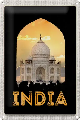 Produktbild von Blechschild Reise 20x30cm Indien weiße Moschee Religion Islam
