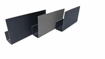 Produktbild von Alu U-Profil ungleich A 30mm B 10mm C 10mm Schwarz 1 Meter 0,7mm einseitig farbig | Abdeckprofil Kantenschutz