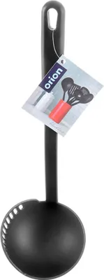 Produktbild von Schöpfkelle mit Sieb, schwarz, BLACKLINE, 150 ml, 30,5 cm