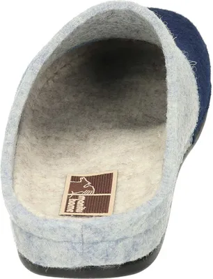 Produktbild von Manitu Damen Hausschuh Pantoffel Filz Ziernähte Colorblock, Größe:39 EU, Farbe:Blau