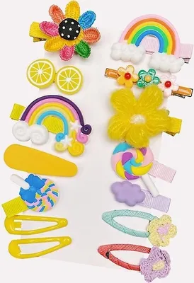 Produktbild von Fröhliche Kinder-Haarklammern – Set mit 14 Stück KP30244