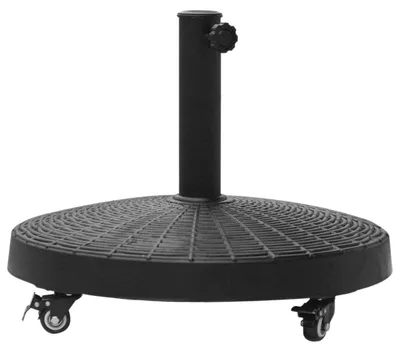Produktbild von Sonnenschirmständer 25 kg Schirmfuß mit Rollen Rattanoptik für Schirme Ø38/48 mm Kunstharz & Metall Ø52 x 41cm
