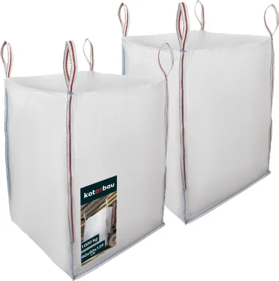 Produktbild von KOTARBAU® 2 St Big Bag Säcke 90x90x120 cm Gartenabfallsack Stabil Offen 1000 kg PP Schwerlastsack Gartenabfallsäcke Baumsack Gartentasche Abfallsäcke Schuttsäcke Bauschuttsäcke Garten Zubehör