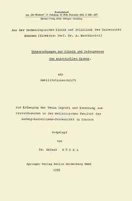 Immagine prodotto di Untersuchungen zur Klinik und Pathogenese des mikrobiellen Ekzems