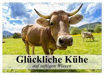 Produktbild von Glückliche Kühe auf saftigen Wiesen (Wandkalender 2027 DIN A3 quer), CALVENDO Monatskalender