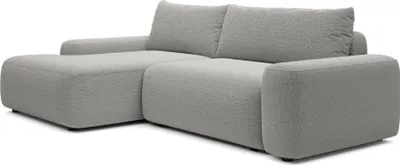 Zdjęcie produktu dla FURNLUX Sofa narożna Loop jasnoszaro-czarna 264 cm / Kolor główny: szary / Wymiary: 264 x 87 x 162 cm